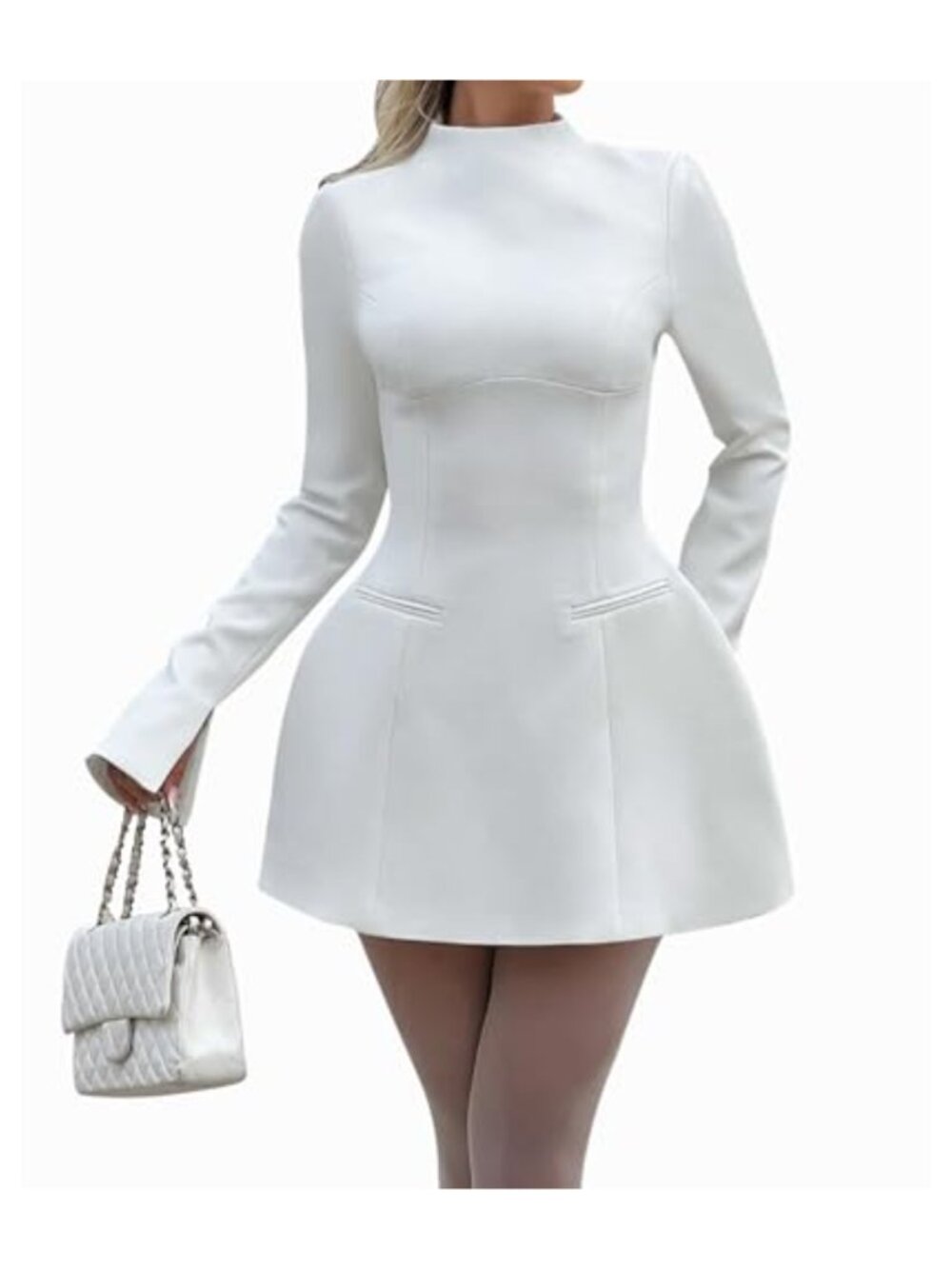 Women's Long Sleeve Bodycon A-Line Backless Mini Dress Cocktail Party